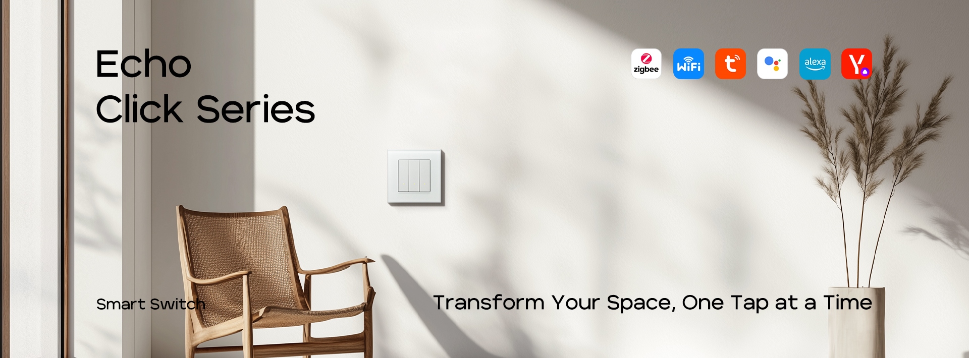Echo Click 3 Gang Wifi Home Light Switch Voice Control