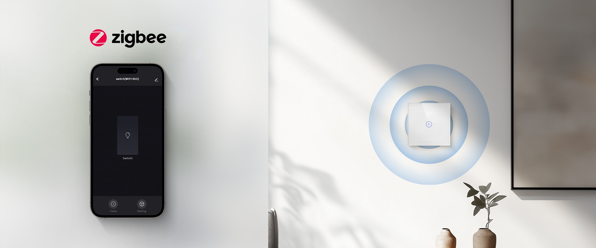 Melody Zigbee 1 Gang Touch Light Switch