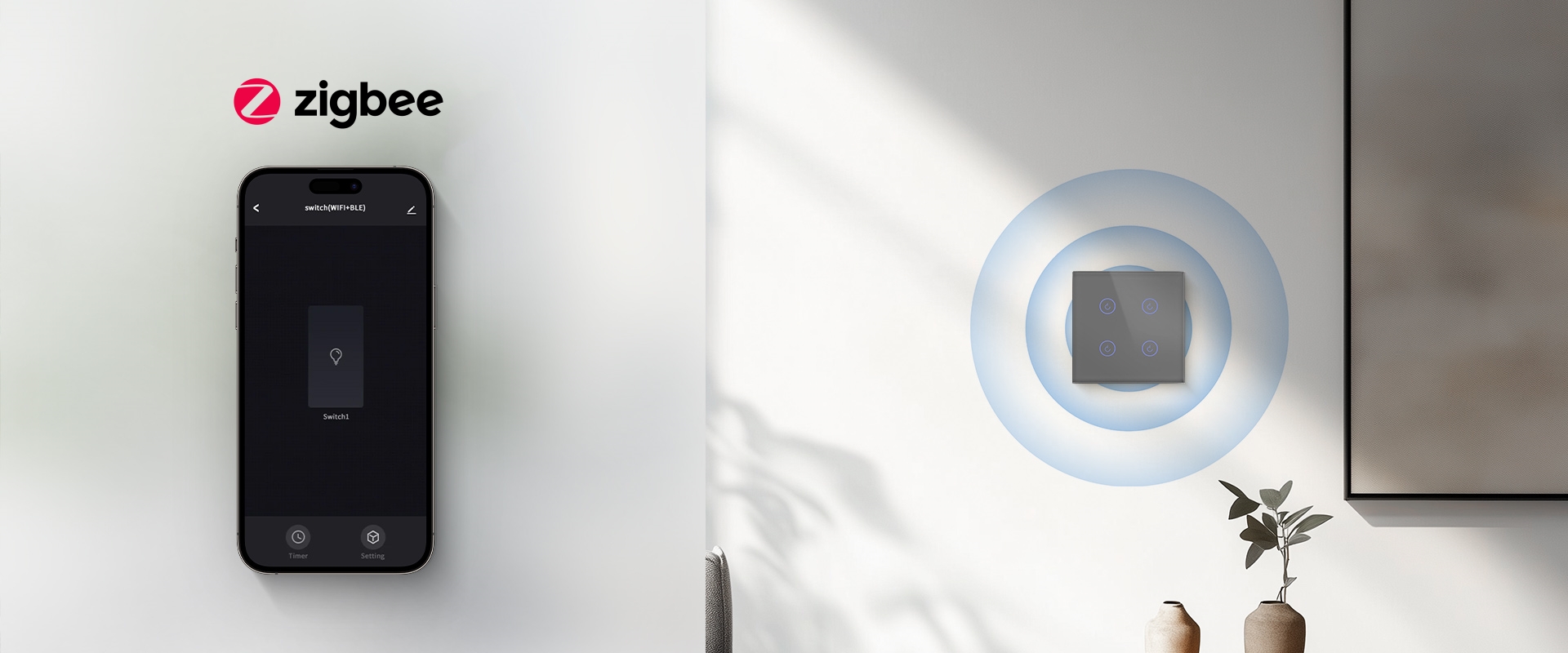 Melody Zigbee 4 Gang Touch Light Switch