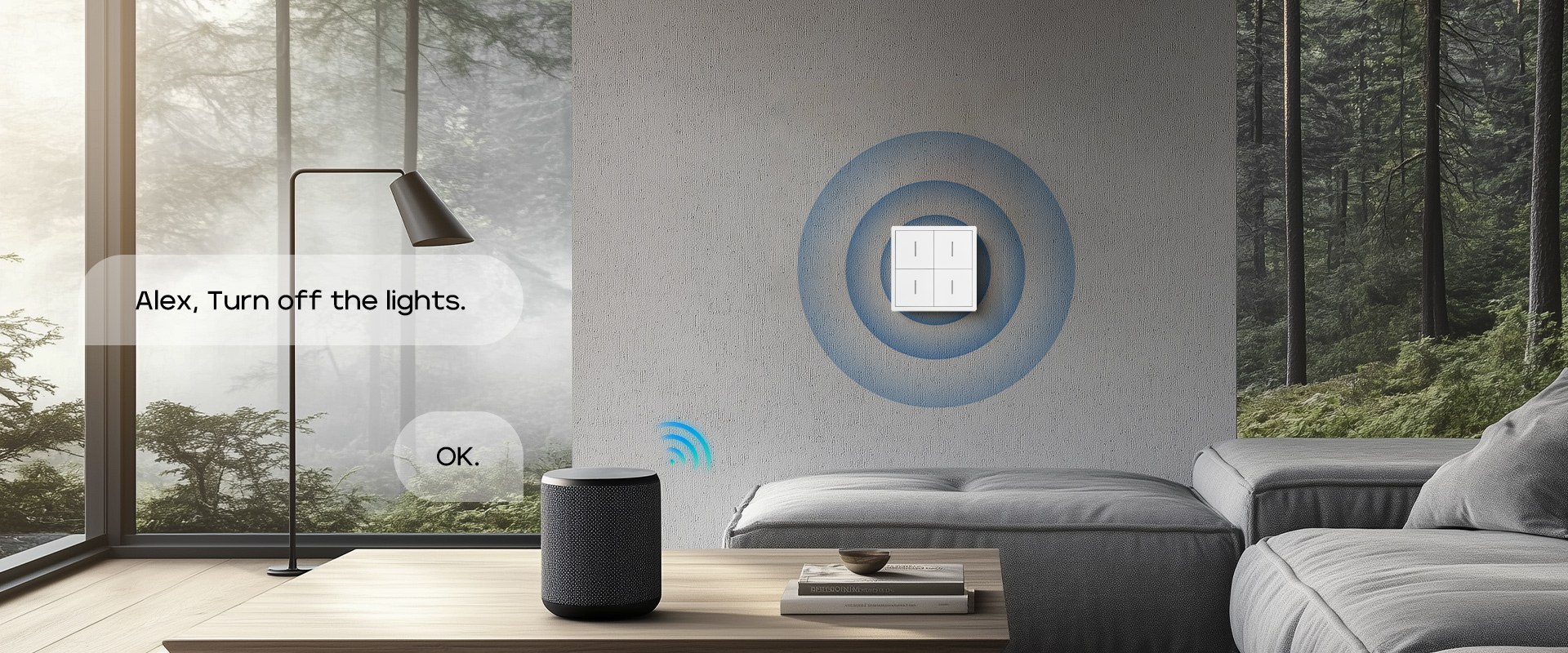 Scale 4 Gang Scale Wifi Light Switch Toggles Alexa with Alice